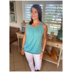 Pleated Sleeveless Banded Tank Top Mint 1320
